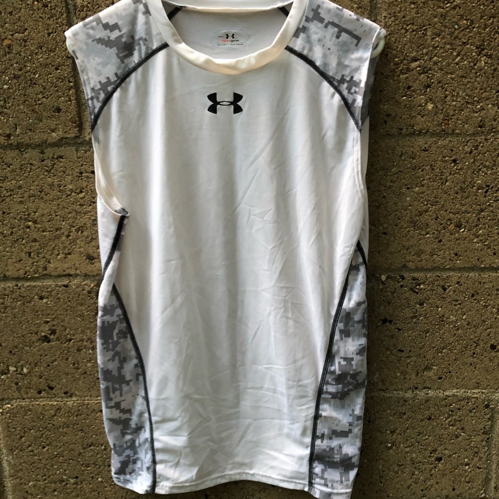 Under Armour Mens White Tank Top